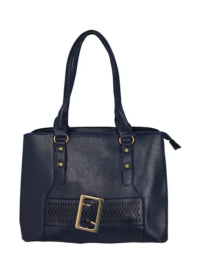 Generic Split Leather Shoulder Bag Navy