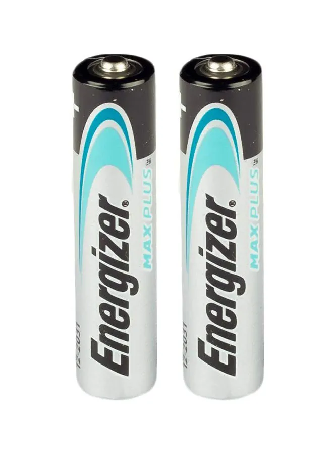 Energizer Energizer Max Plus 1.5V Alkaline batteries- For Power Demanding Devices - AAA  Pack Of 2 Silver/Black/Blue