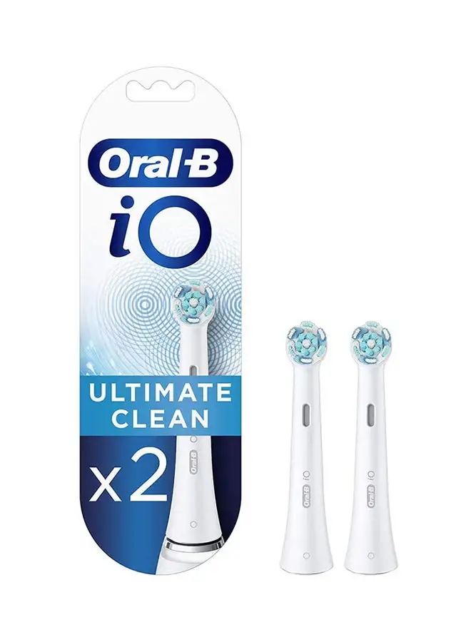 Oral B Io Ultimate Clean Toothbrush Heads 2 Count White