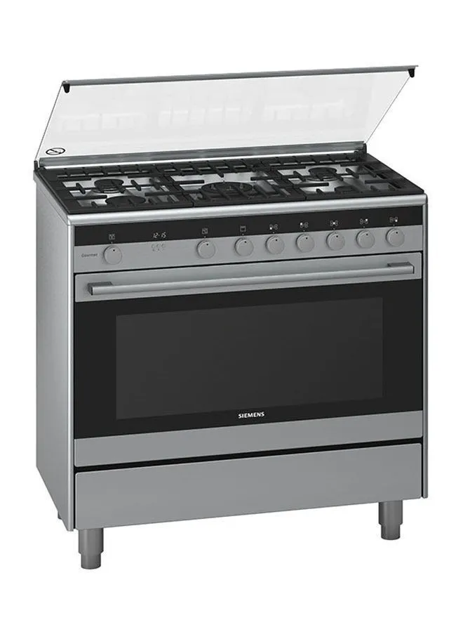 SIEMENS 5 Burner Gas Cooker 90 x 60 cm iQ100, 1 year Warranty HG73G8357M Silver