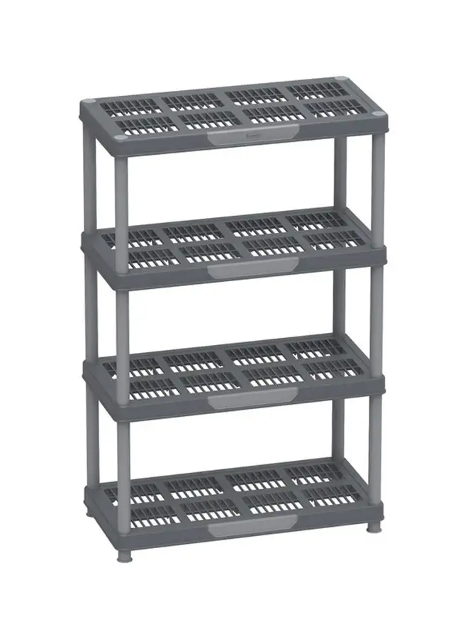 Cosmoplast 4-Tiers Shelving Storage Rack Grey