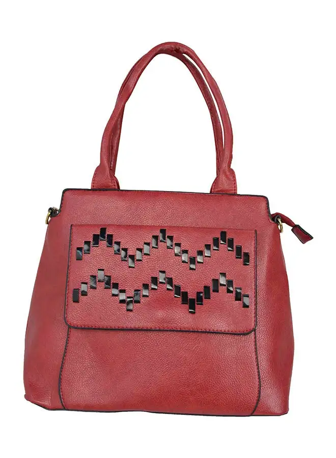 Generic Split Leather Shoulder Bag Red