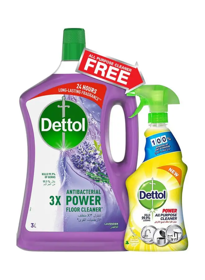 Dettol Multi Cleaner Lavender With Power All Purpose Spray Lemon Multicolour 3L+500ml 