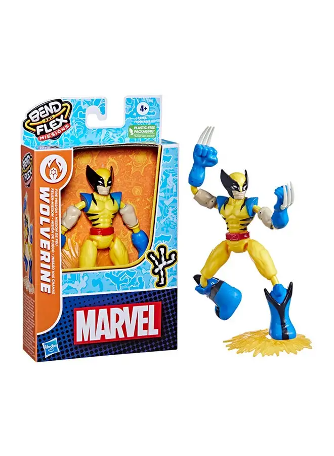 MARVEL Bend and Flex Missions Wolverine Fire Mission Action Figure, 6-Inch-Scale Bendable Toy, Ages 4 and Up