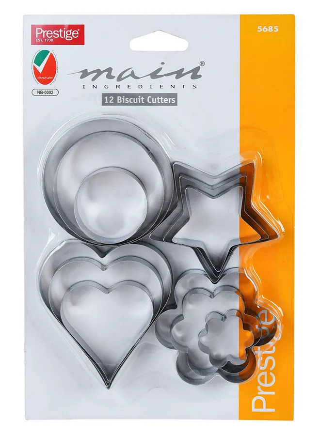 Prestige 12-Piece Assorted Biscuit Cutter Silver