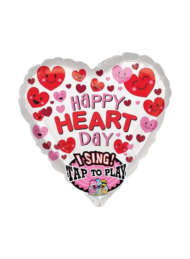 Anagram Happy Heart Day Jumbo Sing-A-Tune Foil Balloon 73cm