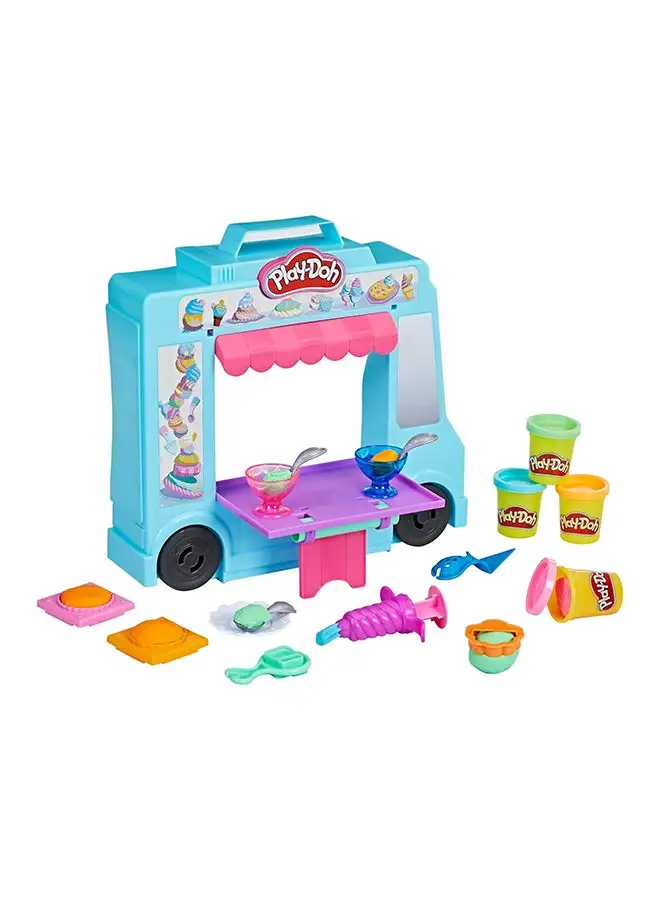 Play-Doh Play-Doh Ice Cream Truck Playset, Pretend Play Toy For Kids 3 Years And Up With 20 Tools, 5 Modeling Compound Colors, Over 250 Possible Combinations