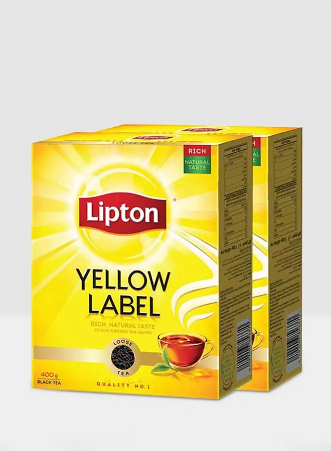 Lipton Yellow Label Black Loose Tea 400grams Pack of 2