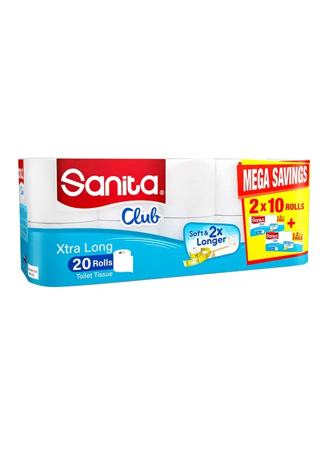 Sanita 2 Ply Toilet Tissue Plain White 20 Rolls