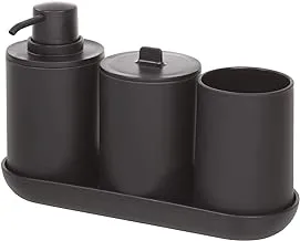 Idesign 28737Es Cade 4-Piece Bathroom Accessory Set, Matte Black