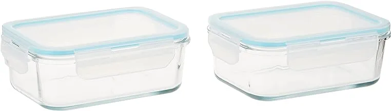 Taliona Tl2213369 Borosilicate Glass Boro Pro Food Container Set, Blue, W 15.4 X H 11.8 D 6.2 Cm, 725Ml, Rectangular,