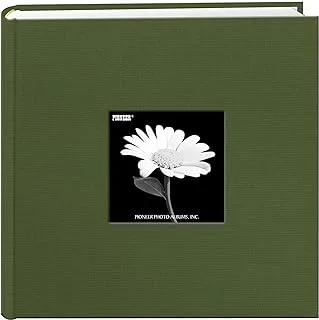 Fabric Frame Cover Photo Album 200 Pockets Hold 4X6 Photos, Herbal Green