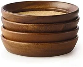 Kamenstein 4 Piece Set, Natural Acacia Wood And Cork Stackable Coasters, Set Of 4