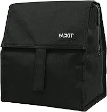 PackIt Freezable Lunch Bag with Zip Closure 1 Count Black ITP-019