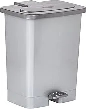 Cosmoplast 17L Step-On Waste Bin With Pedal, Pearl Grey