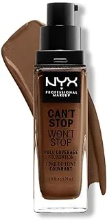 إن NYX Professional MAKEUP لا يمكن أن يتوقف ولن يوقف التغطية الكاملة لكريم الأساس ، Deep Rich 20