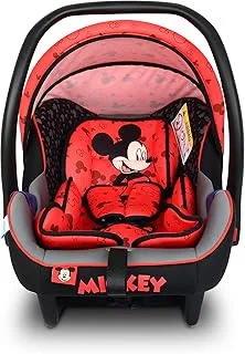 Disney Mickey Mouse Baby Car Seat/Baby Carrier Adjustable Canopy and Handle Extra Protection 3 Point Safety Harness Suitable from 0 months to 12 months, Upto 13kg Official Disney Product, Multicolor