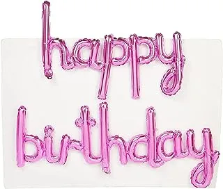 Party Propz Happy Birthday Foil Balloon Banner - Happy Birthday Banner Decorations (Pink)