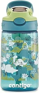 Contigo Kids Water Bottle Easy Clean Autospout with Straw, BPA-free stainless steel drinking bottle, 100% leak-proof, easy to clean, ideal for daycare, Dinoboy