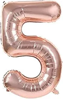 Party Time - 40inch Jumbo Number Foil Balloons, Rose Gold Huge Number Balloons Giant Letter Balloons for Baby Birthday Party, Wedding, Bridal Shower Engagement Photo Shoot, Anniversary etc. (5)