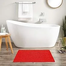 Story At Home Bath Mat, Neon Red, 14 Inch X 31 Inch, Bm1105