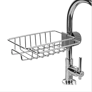 SHOWAY Kitchen faucet rack household stainless steel perforated rag sponge brush drain rack sink storage rack