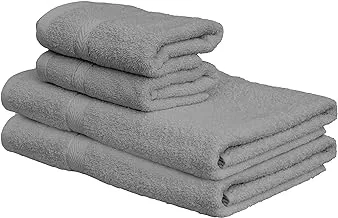 Princess Hotel Linen Klub Deyarco - Princess - 4 Pcs Towel Set, Includes: Hand (40X70cm) And Bath (70X140cm) Towels, Fabric: 100% Cotton Terry, Pattern: Ringspun, Color: Gray