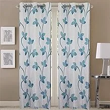 Queenzliving Mayfair Curtain, Door 7 Feet- Pack Of 2, Sky Blue