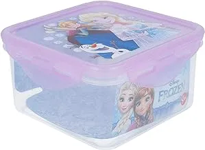 Disney Frozen Iridescent Aqua Square Hermetic Food Container, 730 ml Capacity, Clear/Purple