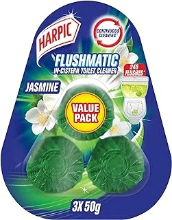 Harpic Toilet Cleaner In the Cistern Flushmatic Jasmine, Pack of 3