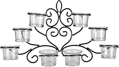 Harmony Glass Candle Holder With Metal Hanger, 39.6 cm x 8.8 cm x 22.6 cm