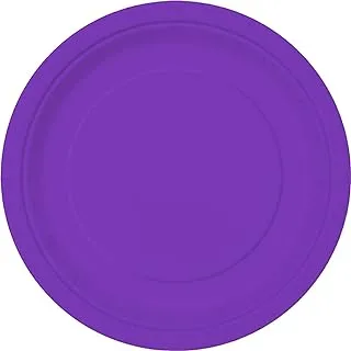 Solid Neon Purple Round Paper Dinner Plates (22cm) 16 Count - Sturdy & Elegant for Parties and Events