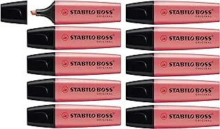 Stabilo Highlighter Pen - BOSS ORIGINAL - Red (Salmon Pink) - Box of 10