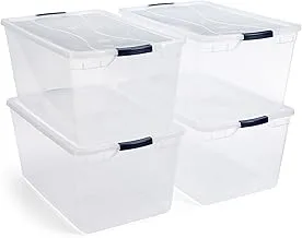 Rubbermaid Cleverstore Clear Plastic Storage Bins with Lids, 95 Qt-4 Pack, 4 Count