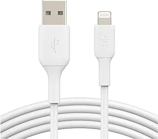 Belkin Lightning Cable (Boost Charge Lightning to USB Cable for iPhone, iPad, AirPods) MFi-Certified iPhone Charging Cable (White, 1m) – 2 Pack