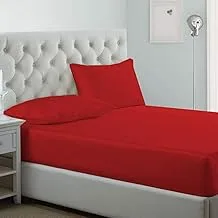 iBed home Luxury Fitted sheet 3Pcs Set, Cotton 300 Thread Count,King Size Red