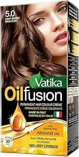 Dabur Vatika Vatika Naturals Coloring Kit - Light Brown With Almond Oil | 100% Grey Coverage | Permanent Hair Dye With Quick Applicator - 180 ml