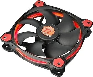 Thermaltake Riing 12 Series Red High Static Pressure 120mm Circular Led Ring Case/Radiator Fan With Anti-Vibration Mounting System Cooling Cl-F038-Pl12Re-A