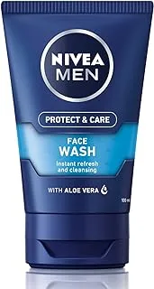 NIVEA MEN Face Wash Cleanser, Protect & Care with Aloe Vera, 100ml