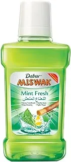 Dabur Miswak Mint Fresh Mouthwash 250ml | Enriched with Al Arak | Alcohol-Free | Fights Germs & Prevents Cavity | For Fresh Breath Daily