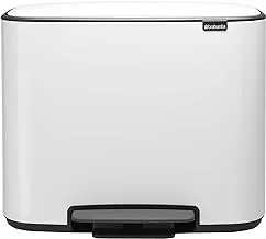 Brabantia 121388 Bo Pedal Bin, 36 Litre, Steel, White, 36 L