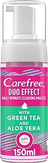 Carefree Daily Intimate Cleansing Mousse, Duo Effect With Green Tea And Aloe Vera, 150 Ml