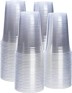 SNH Juice Cup 20Oz Clear Strong Disposable 25 Pieces - Ideal for iced coffee, smoothies, Bubble Boba tea, milkshakes, frozen cocktails, water, sodas, juices, snacks, dessert and more.