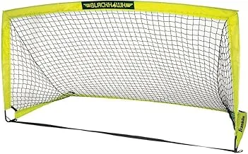 هدف كرة قدم Franklin Sports Blackhawk Backyard - شبكة كرة قدم للأطفال المحمولة - منبثق قابل للطي داخلي + أهداف خارجية - 4 × 3 بوصة - وردي