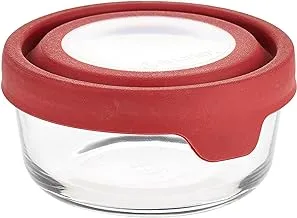 Anchor HockingTrueseal Glass Food Storage Container With Airtight Lid, Cherry, 2 Cup,91844Amz