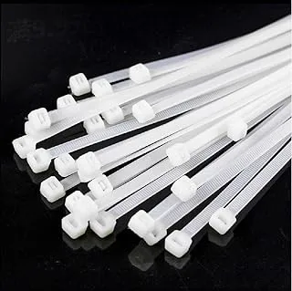 ECVV Cable Ties, Cable Management White Wire Zip Ties Nylon Cables Ties (200mm) (Pack Of 100)