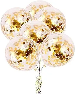 Party Propz 12Pcs Golden Confetti Balloons For Birthday Decoration Items, Party Supplies, Unicorn Birthday Decoration, Baby Shower Or Bride To Be