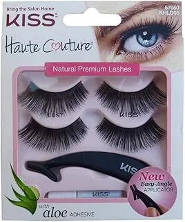 Kiss Haute Couture Eyelashes Duo Pack With Applicator Khld03, 2 Pair