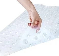 SKY-TOUCH Non-Skid Bath Tub Shower Mat with Suction Cups and Drain Holes, Extra Large Size and Machine-Washable, Bathroom Accessories, Clear