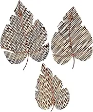 Iron Handicraft Metal Leaf Antique Wall Hanging, Multi-Colour, 10 X 10 Inches, Ihn038, 3 Pieces Set